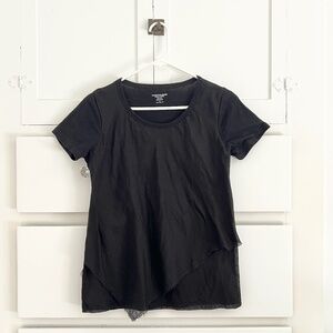 Majestic Filatures Deluxe Cotton Tee w/ Gauzy Asymmetrical Panel Size Medium